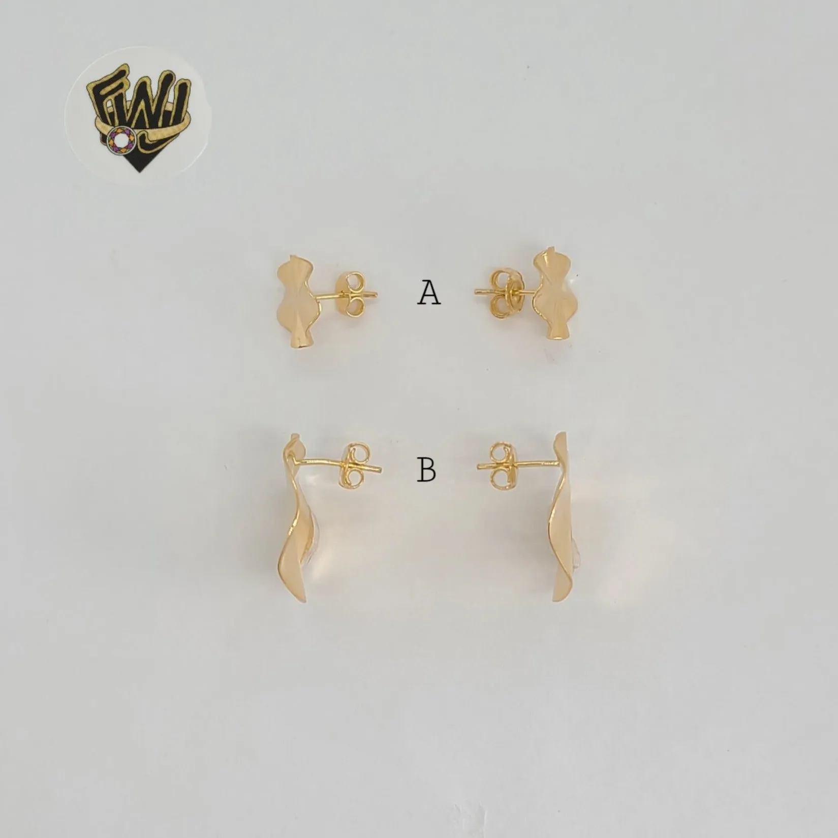 (1-1117-1) Gold Laminate - Stud Earrings - BGF