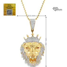 10K Gold 0.85 CTW Diamond Lion Charm