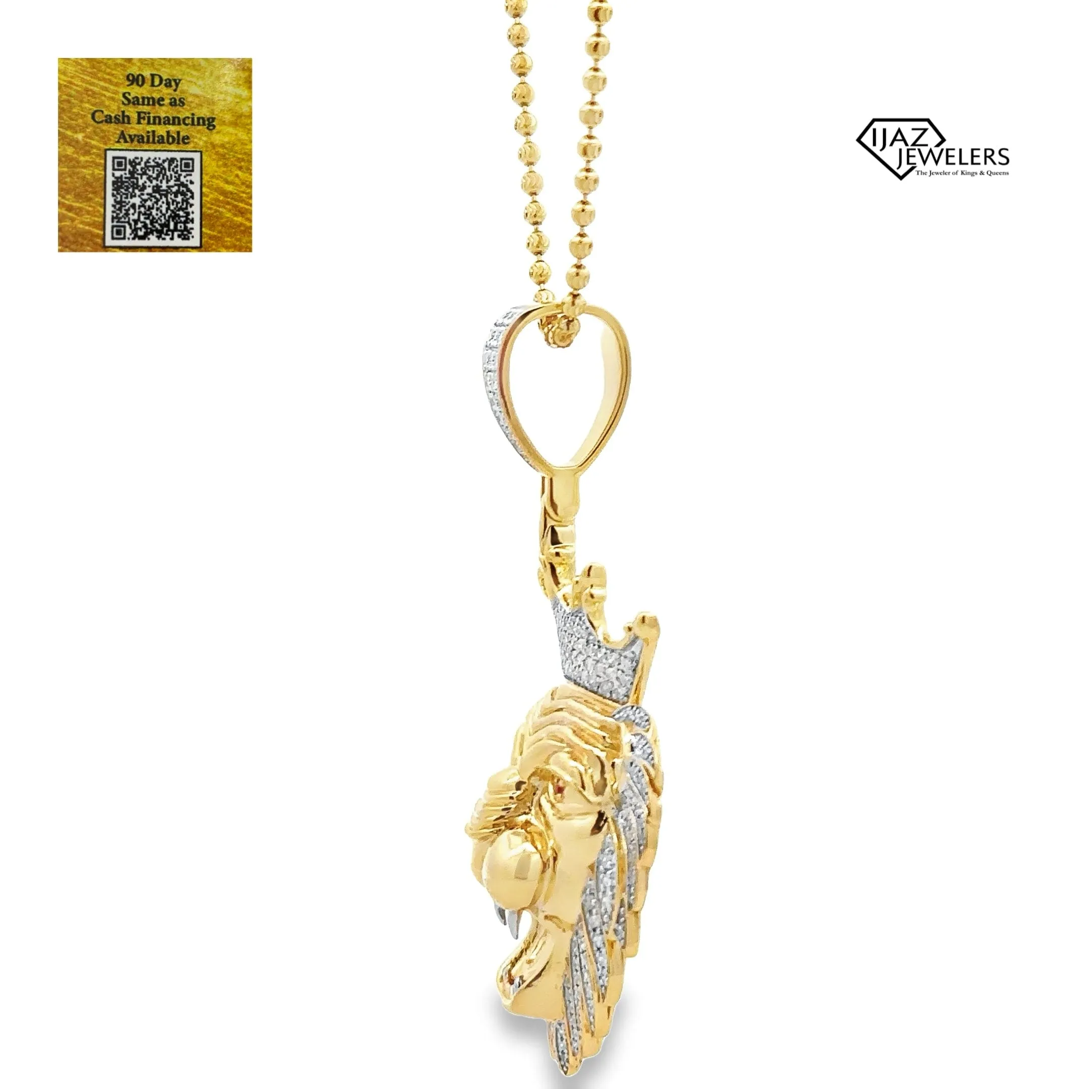 10K Gold 0.85 CTW Diamond Lion Charm