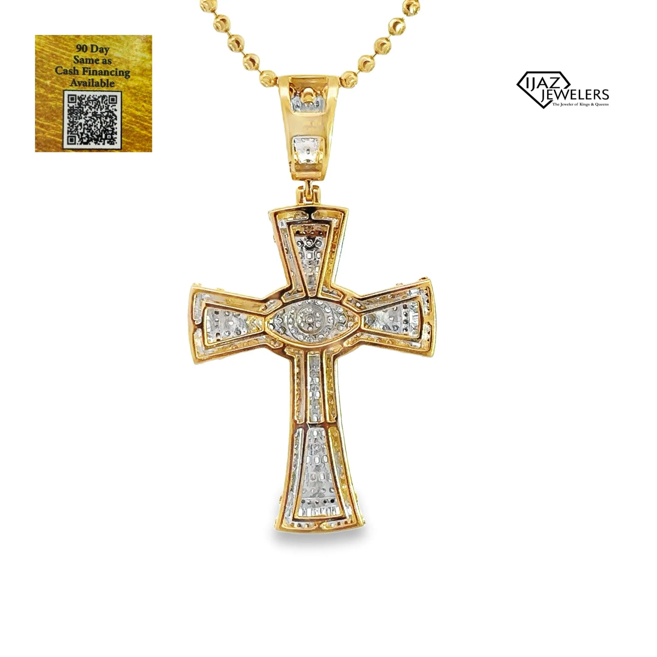 10K Gold 1.32 CTW Diamond Cross Charm