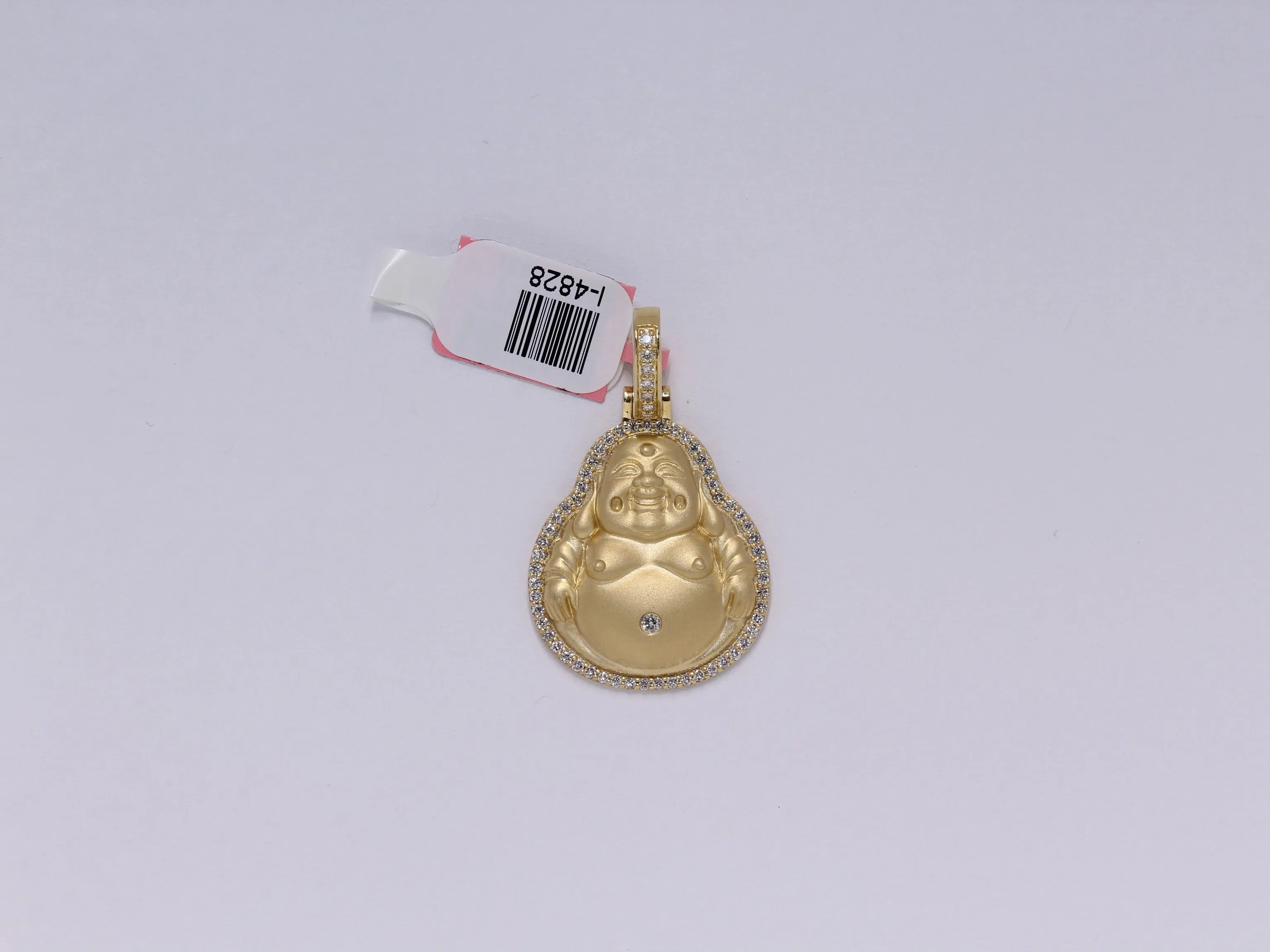 10k Yellow Gold Buddha Pendant .650Ctw