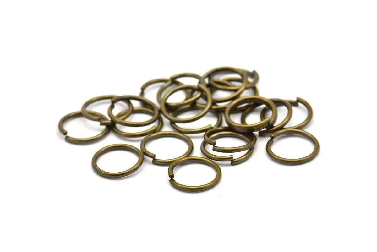 10mm Jump Ring - 200 Antique Brass Jump Rings (10x1mm) A0379