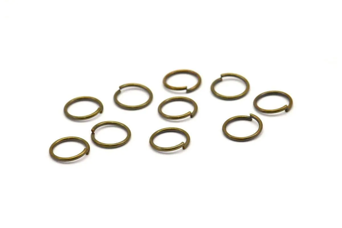 10mm Jump Ring - 200 Antique Brass Jump Rings (10x1mm) A0379