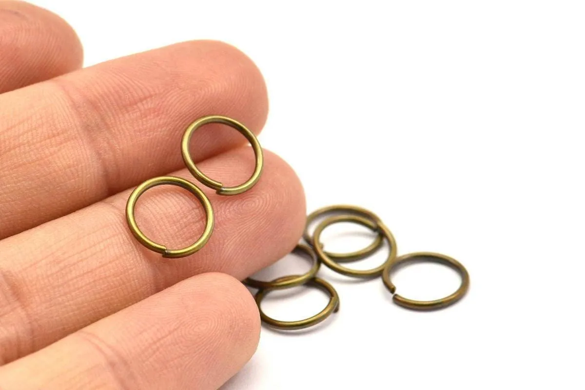 10mm Jump Ring - 200 Antique Brass Jump Rings (10x1mm) A0379