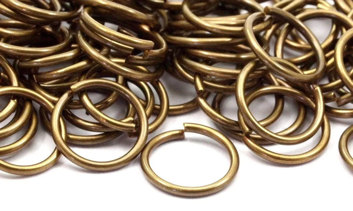 10mm Jump Ring - 200 Antique Brass Jump Rings (10x1mm) A0379