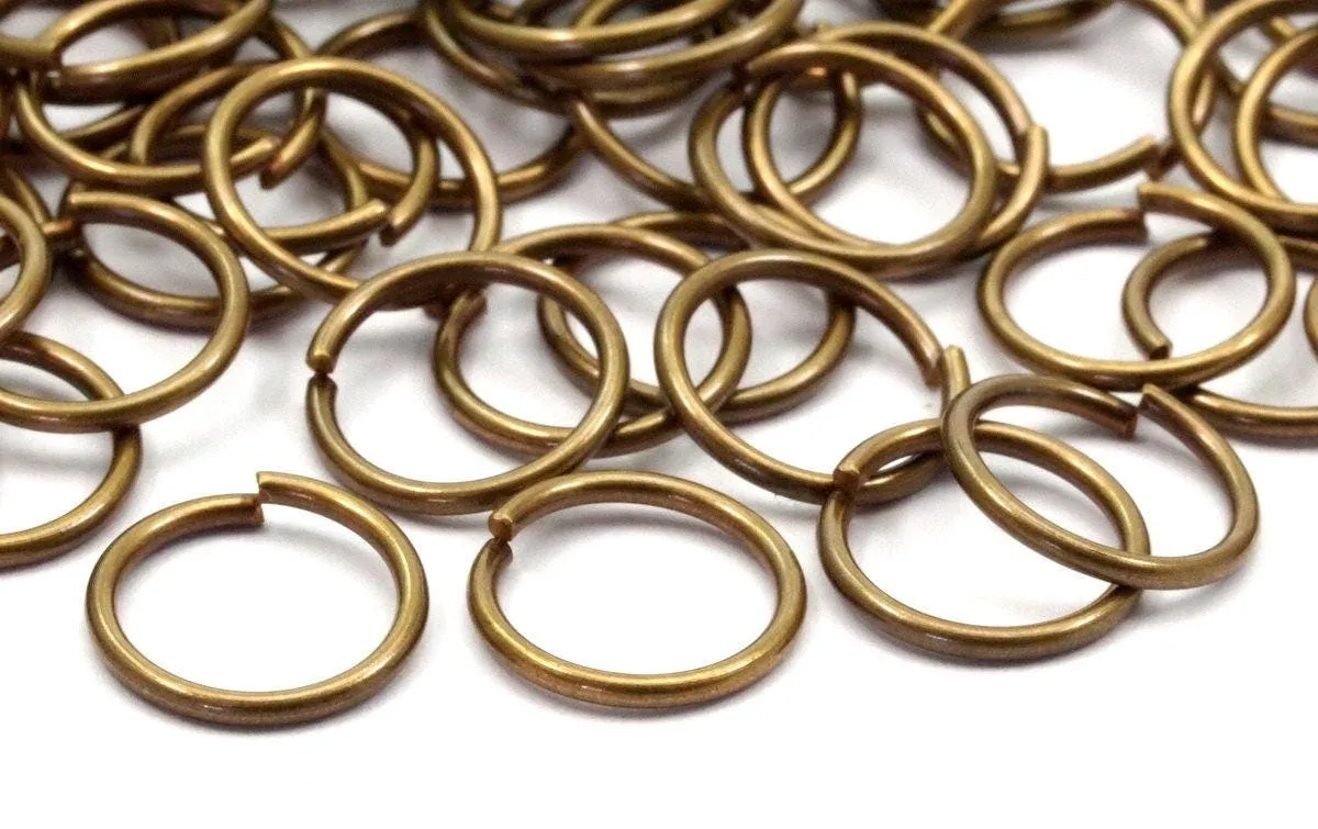 10mm Jump Ring - 200 Antique Brass Jump Rings (10x1mm) A0379