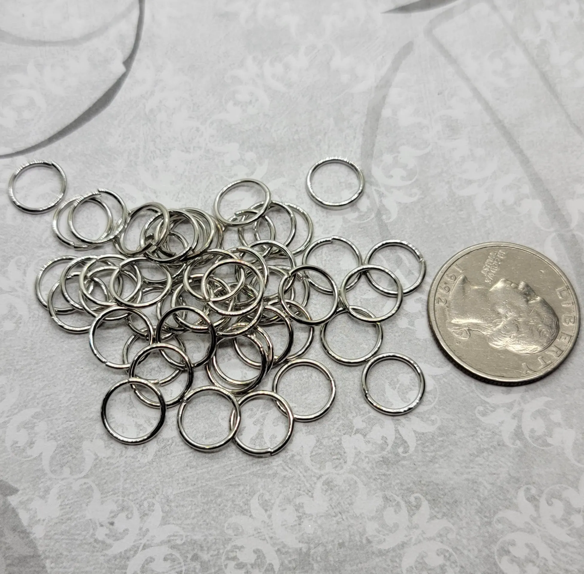 10mm Silver Open Jump Rings (50) - L1365