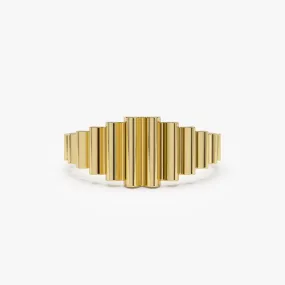 14K Bold Fluted Graduating Gold Ring