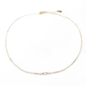 14K Dainty Pearl Necklace