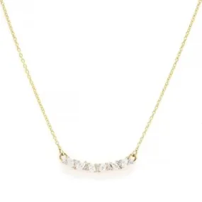 14K Diamond Bar Pendant Necklace