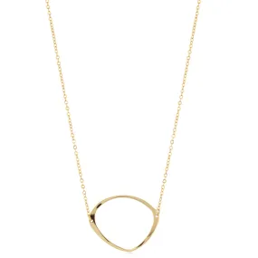 14k Gold Freeform Circle Pendant