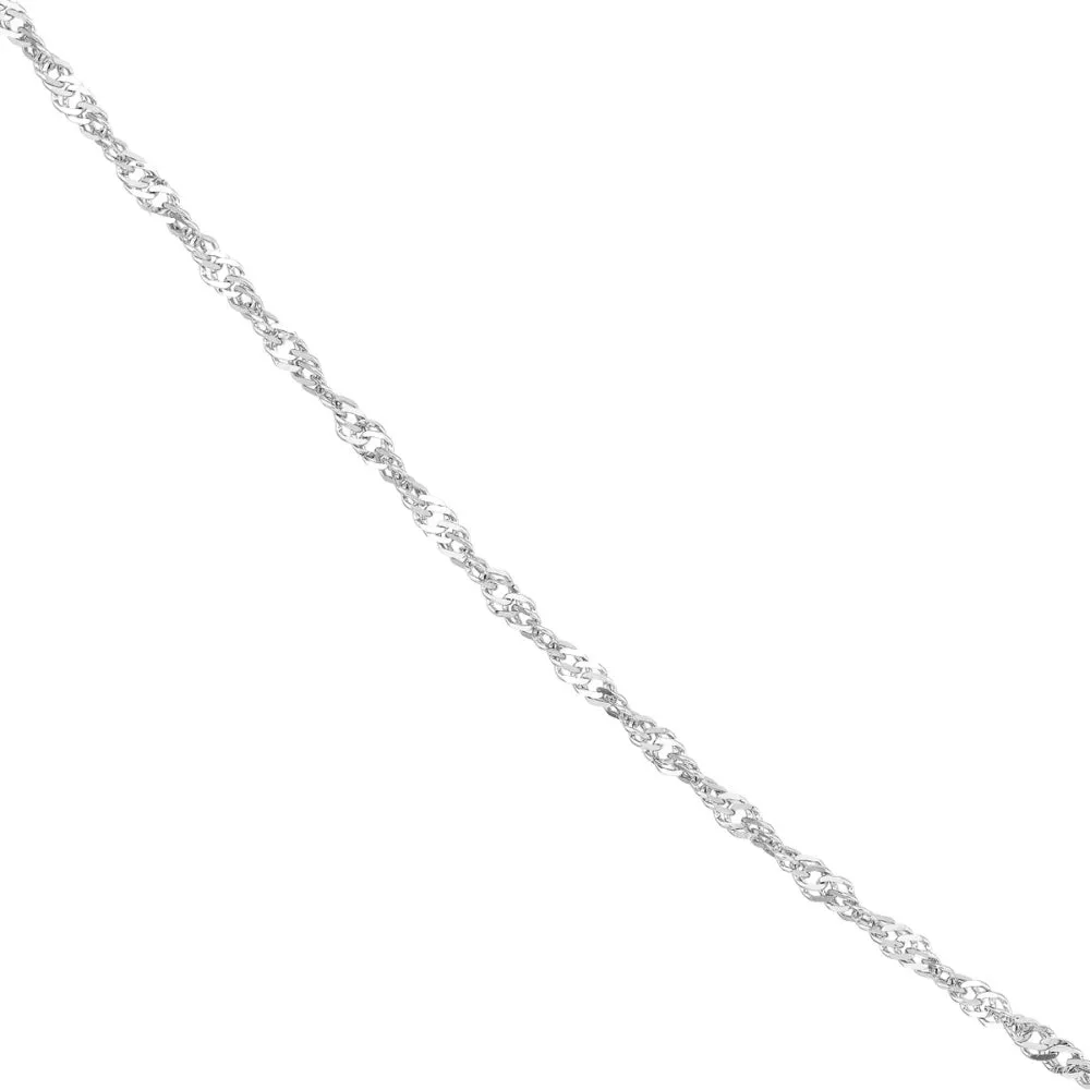 14k White Gold 1.4mm Singapore Chain