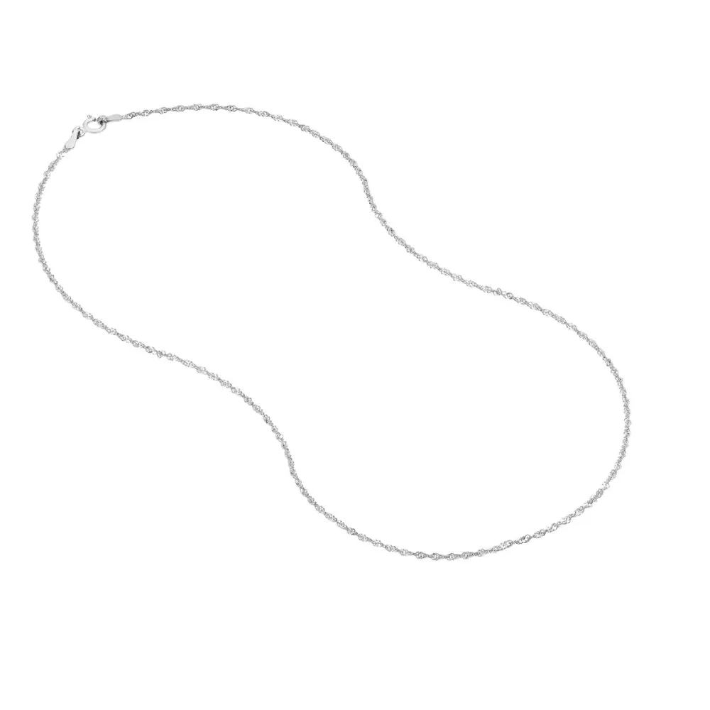 14k White Gold 1.4mm Singapore Chain