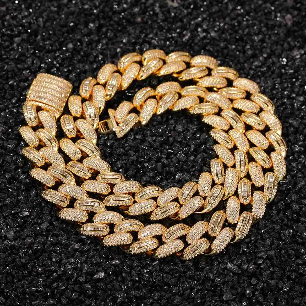 15mm Iced Out Baguette Cuban Chain