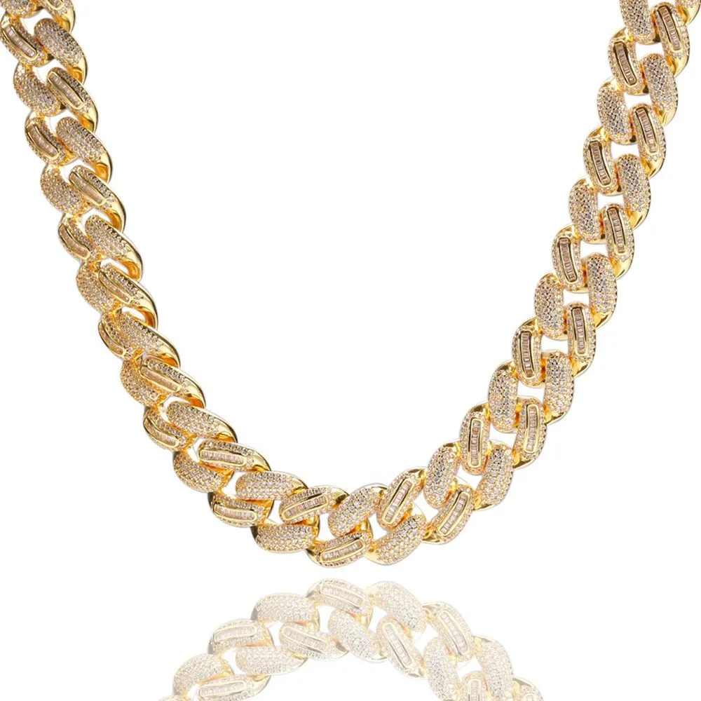 15mm Iced Out Baguette Cuban Chain