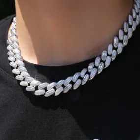 15mm Iced Out Baguette Cuban Chain