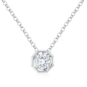 18K White Gold Diamond Pendant