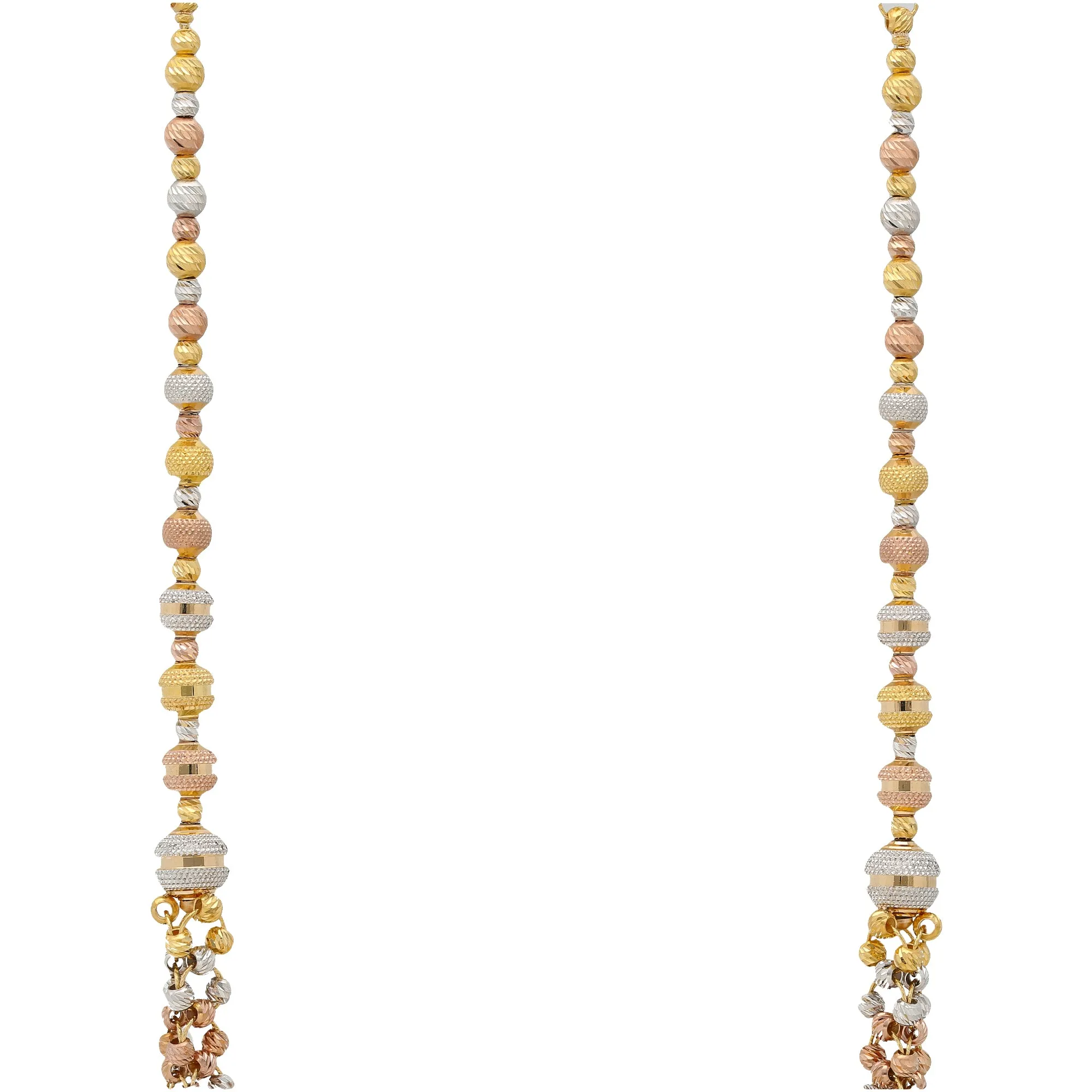 22K Multi-Tone Gold Beaded Jewelry Set (51.6gm)