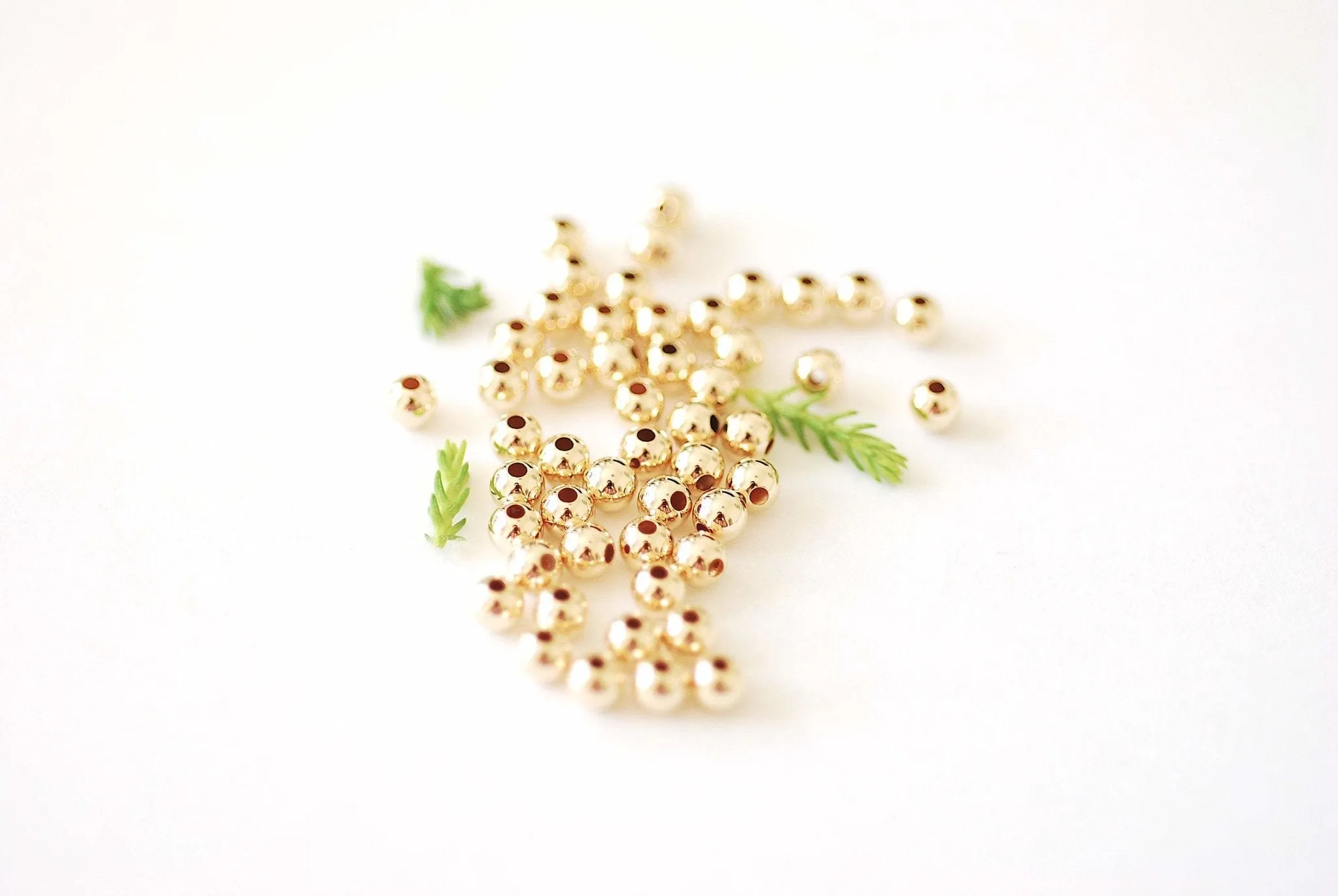 2.5mm Bead Gold-Filled 1.5mm Hole, (10 Pack) Wholesale Jewelry Making Beads