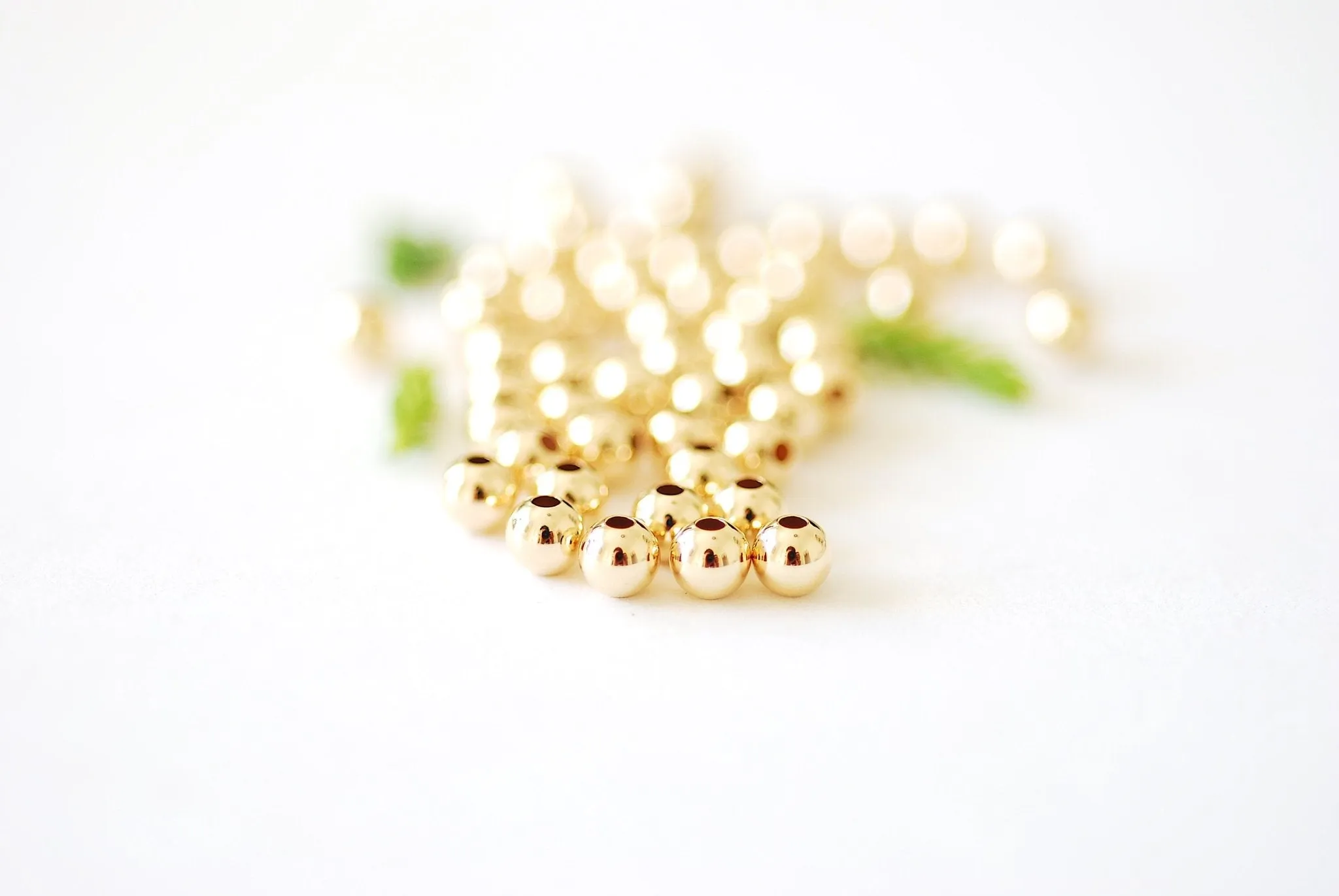 2.5mm Bead Gold-Filled 1.5mm Hole, (10 Pack) Wholesale Jewelry Making Beads