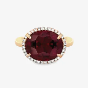 7.05ct Garnet & Diamond Ring