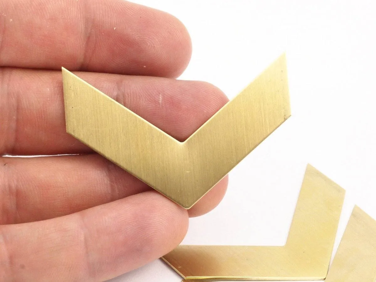 8 Raw Brass Chevron Blanks (50x15x0.80mm) A0834--n0607