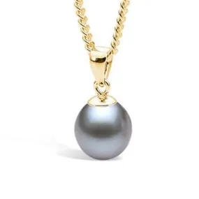 9CT DYED GREY FRESHWATER PEARL PENDANT IP22GYG