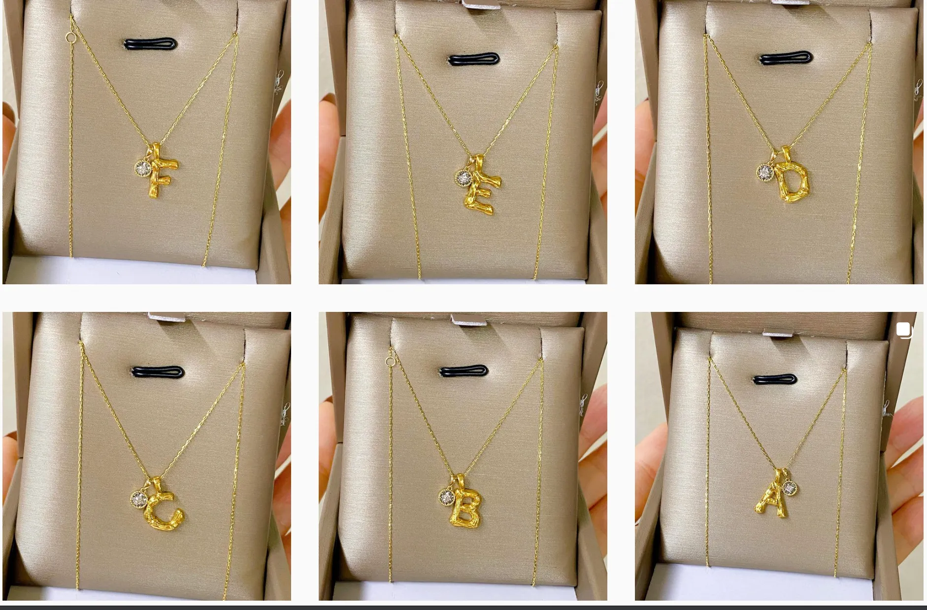 A-Z Letter Diamond Necklace 18K Gold