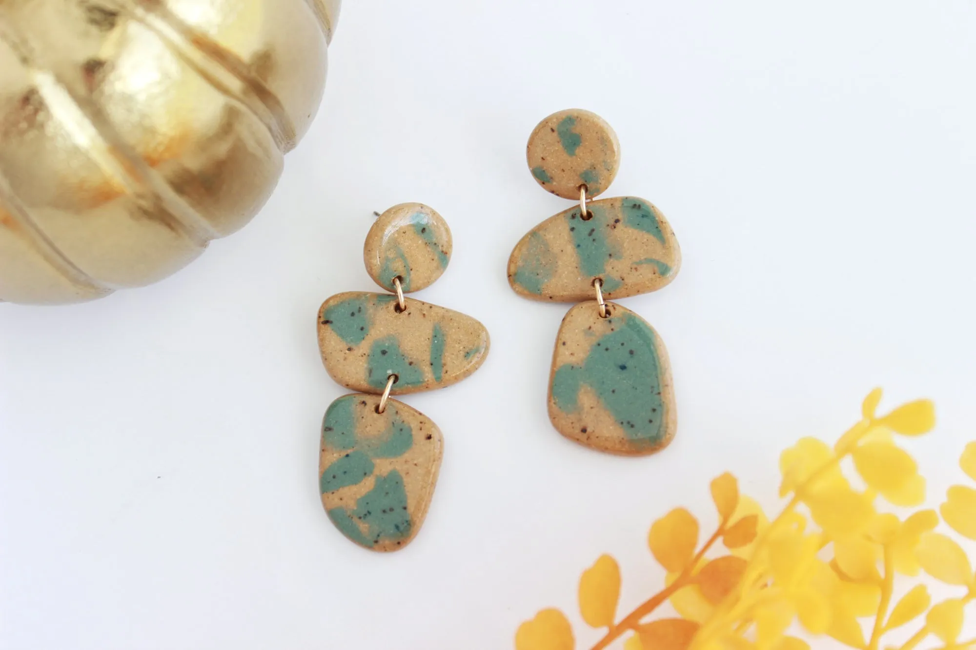 Abstract Pebble Statement Earrings