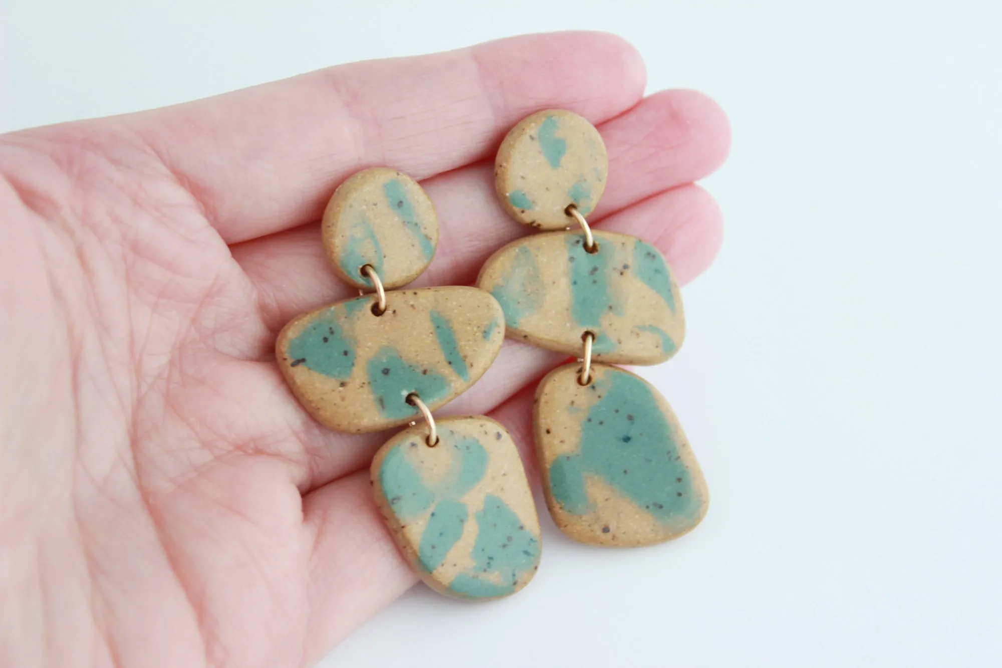 Abstract Pebble Statement Earrings