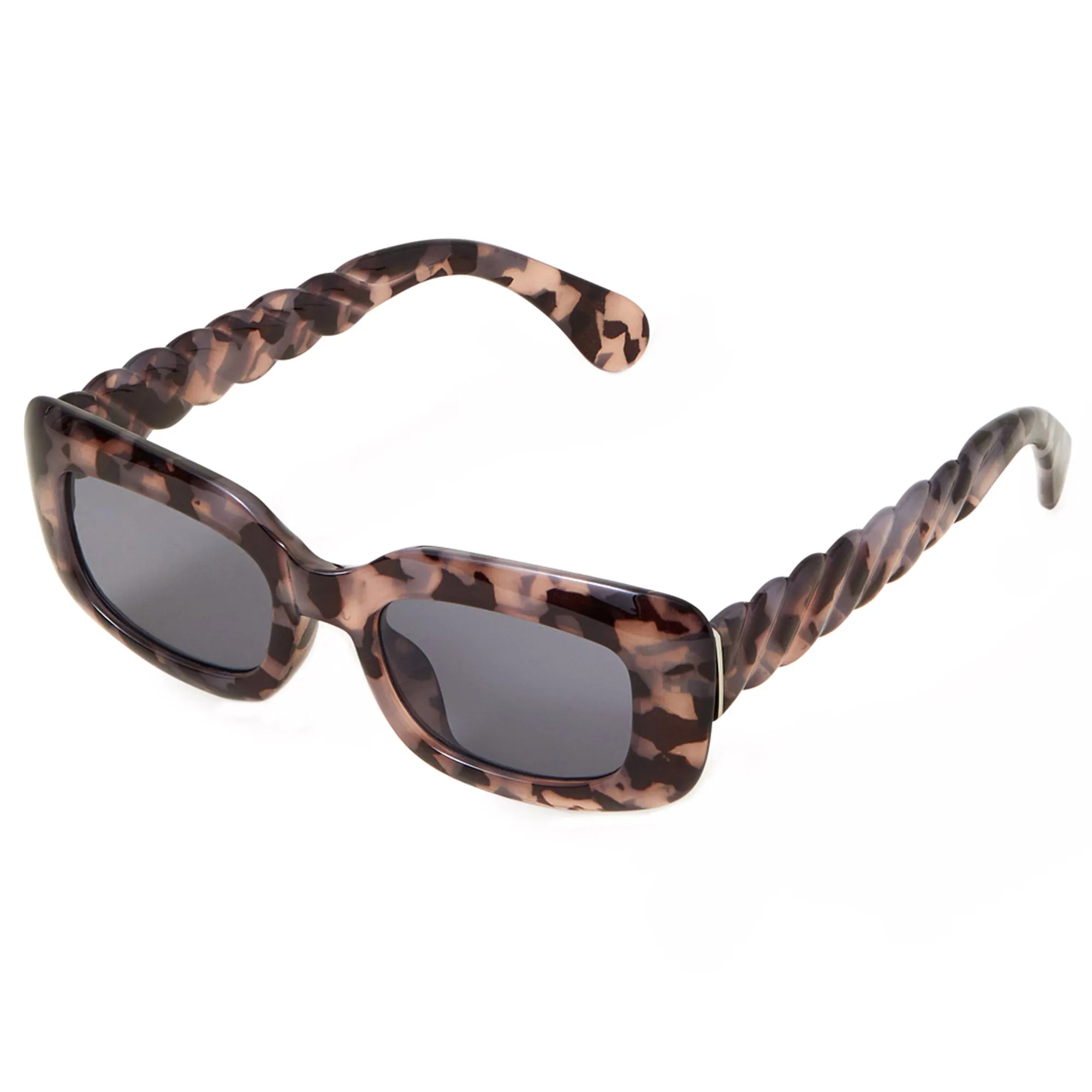 Accessorize London Women's Tortoiseshell Twist Arm Sunglasses