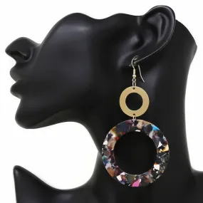 Acetate Hoop Dangle Earrings