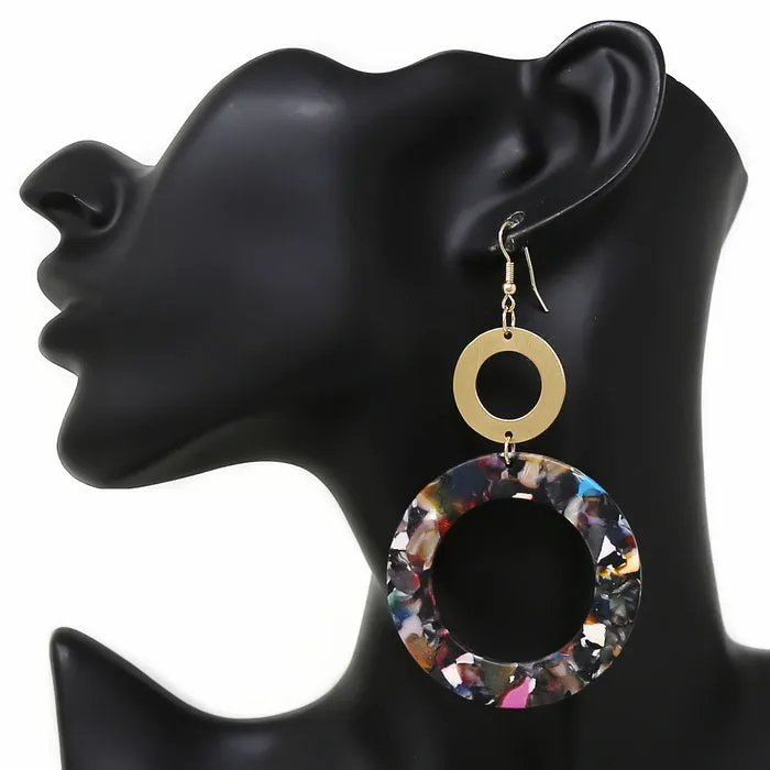 Acetate Hoop Dangle Earrings