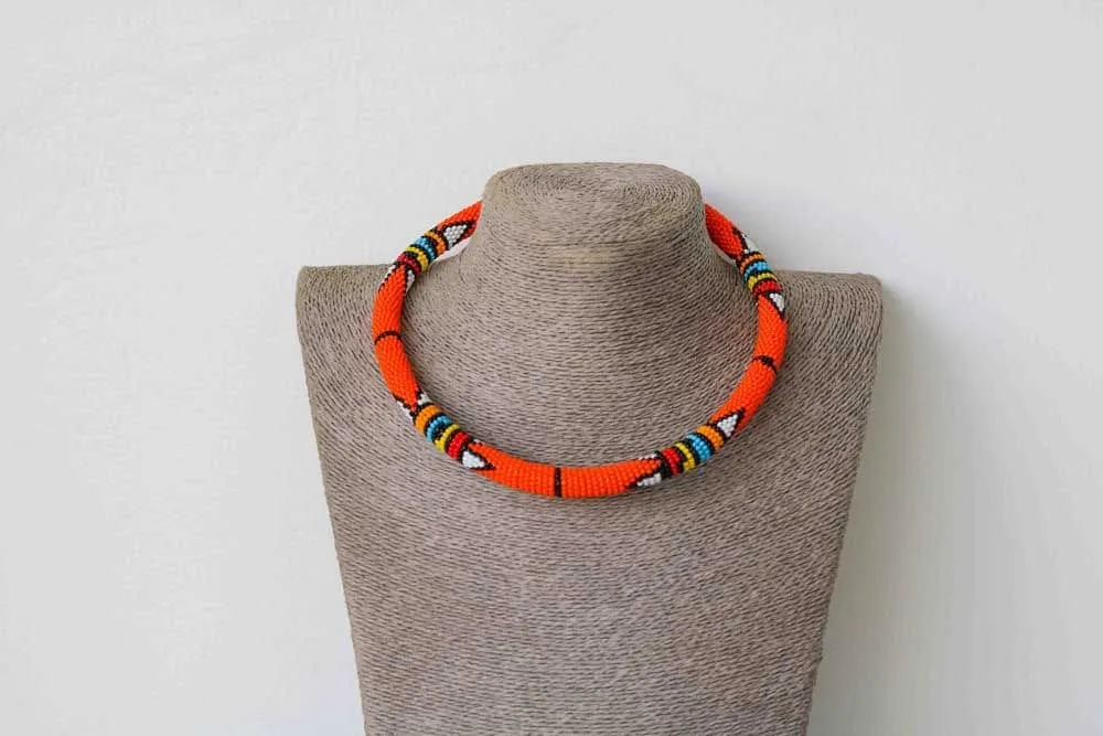 African beaded necklace, Statement necklace, Beaded Necklace for women, Moms gift, Christmas Gift for her, Zulu beaded necklace