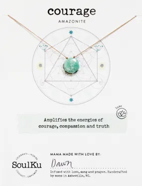 Amazonite Sacred Geometry Necklace for Courage