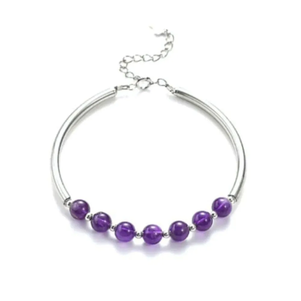 Amethyst Silver Bracelet