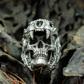 Aztec Jaguar Warrior Skull Ring