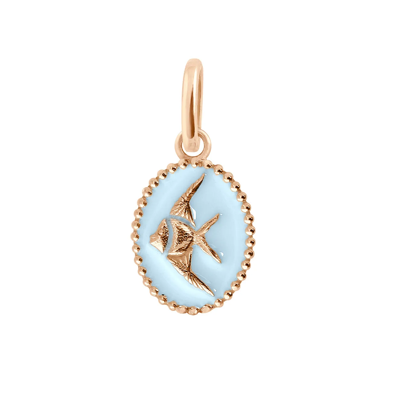 Baby Blue Angelfish Pendant, Rose Gold