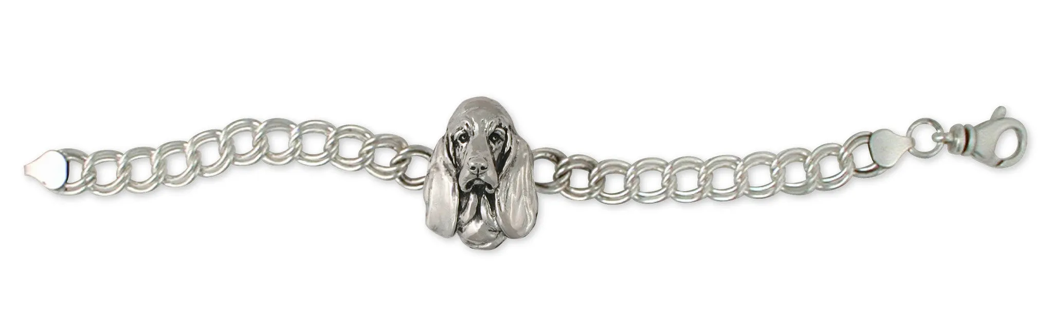 Basset Hound Bracelet Jewelry Sterling Silver Handmade Dog Bracelet BAS2-B