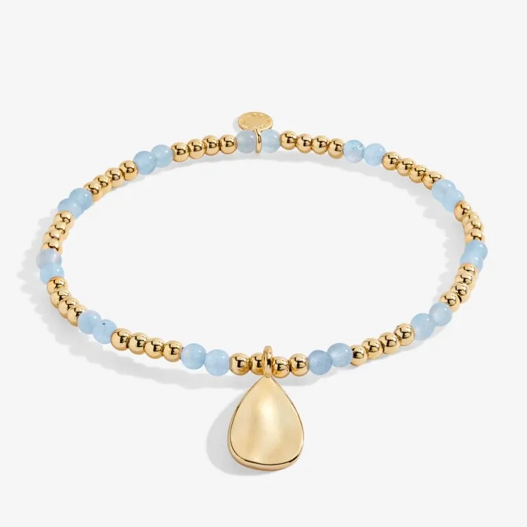 Birthstone A Little March Bracelet in Gold-Tone Plating - Aqua Crystal