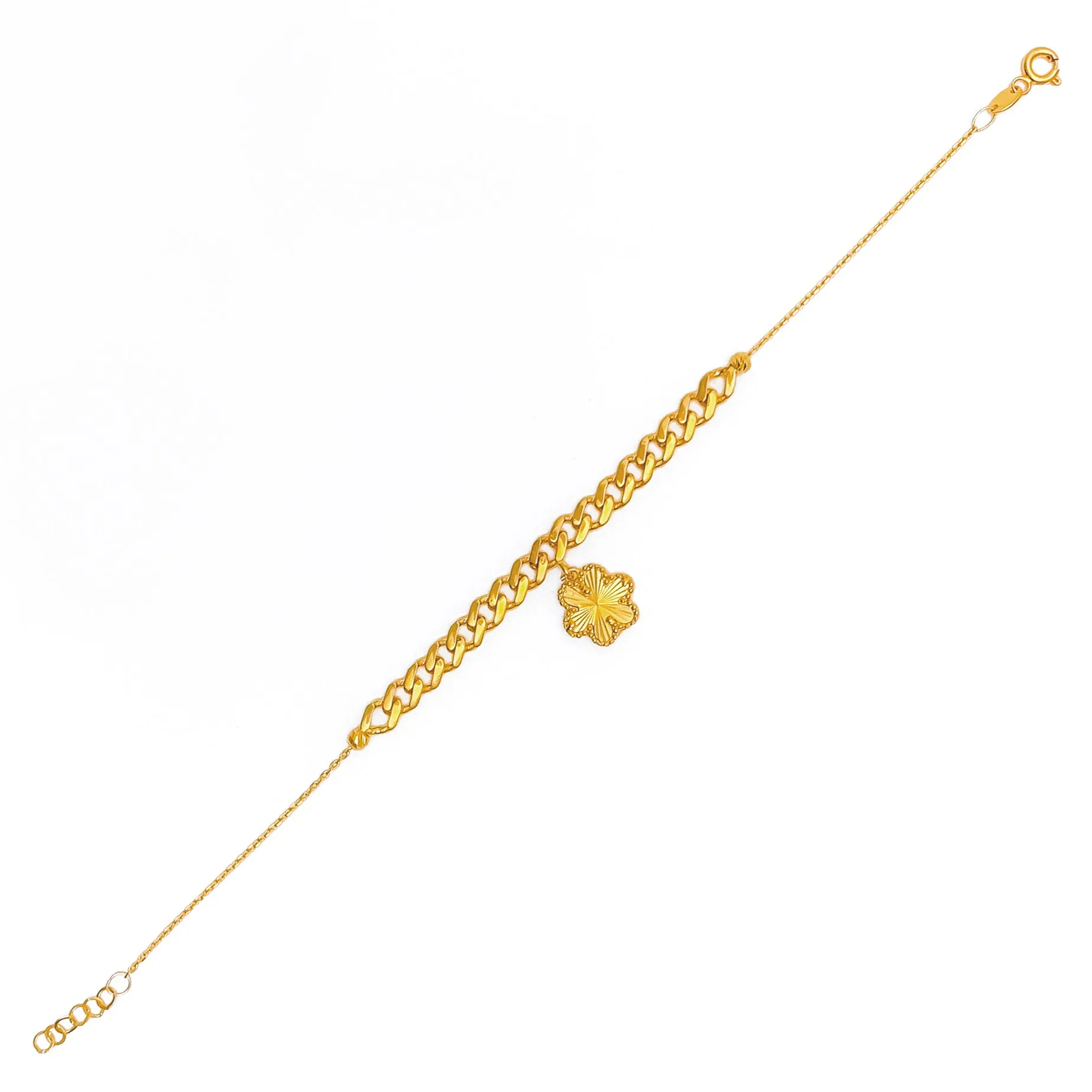 Blooming Flower 21k Gold Bracelet