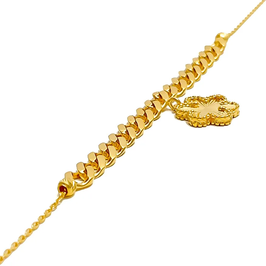 Blooming Flower 21k Gold Bracelet