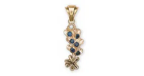 Bluebonnet Pendant Jewelry 14k Gold Handmade Texas Wildflower Pendant BBS-PG