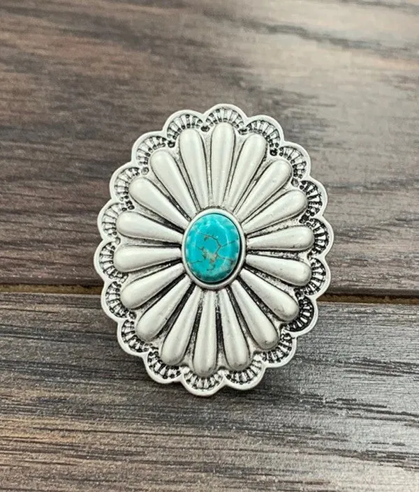 BOHO CONCHO TURQUOISE RING