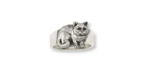 British Shorthair Ring Jewelry Sterling Silver Handmade Cat Ring BRS5-R