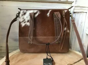 Brown & White Hair on Crossbody Tote