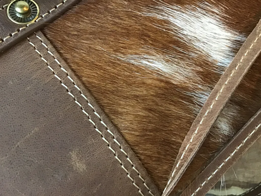 Brown & White Hair on Crossbody Tote