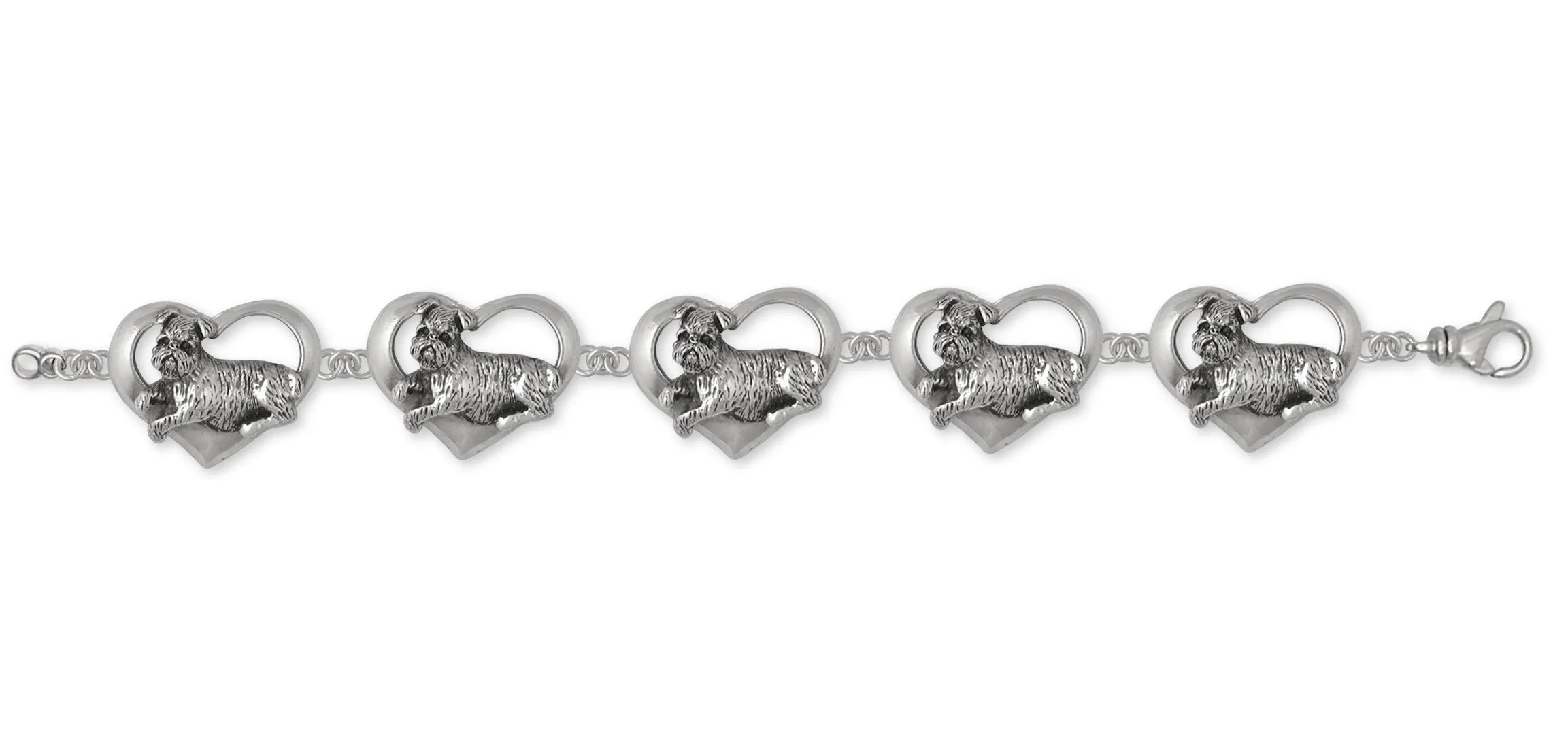 Brussels Griffon Bracelet Jewelry Sterling Silver Handmade Dog Bracelet GR37-B