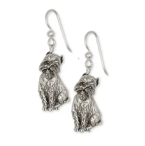 Brussels Griffon Earrings Handmade Sterling Silver Dog Jewelry GF4-E