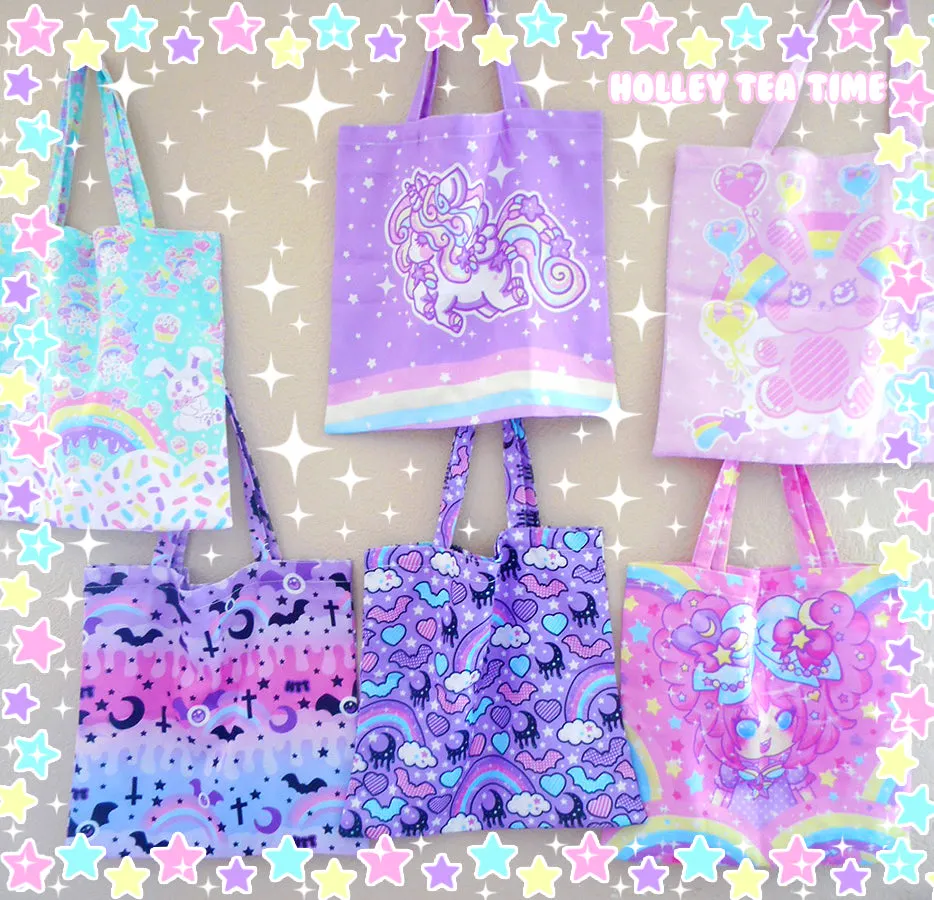 Bubbles Rainbow Land Tote Bag [Made To Order]